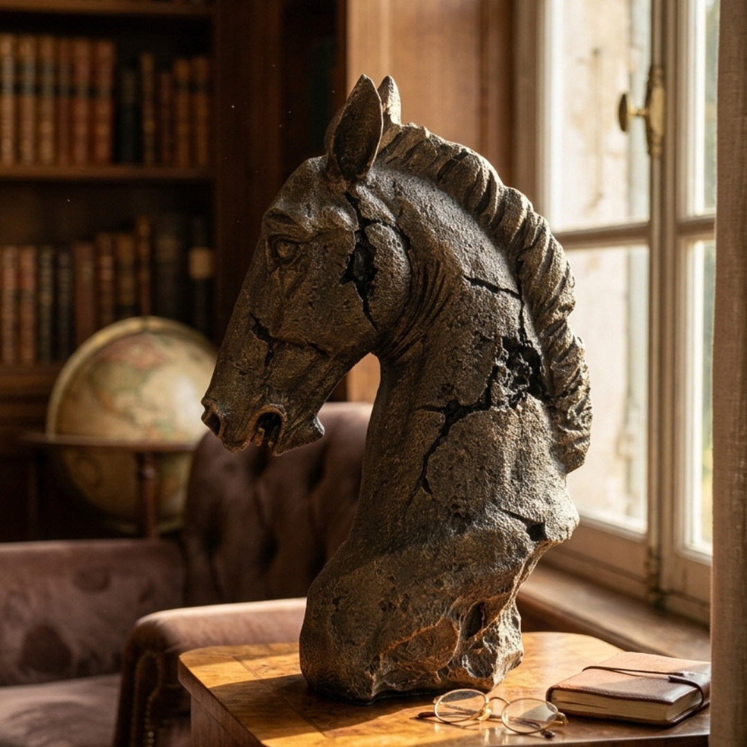 Rustic Bronze Horse Head Sculpture | Antique Bust